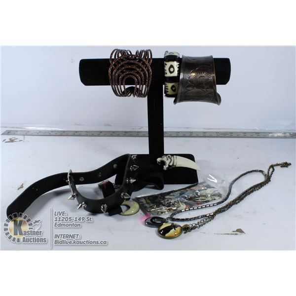 LEATHER ,COPPER MOONSTONE LYNX MAGNETIC ASST