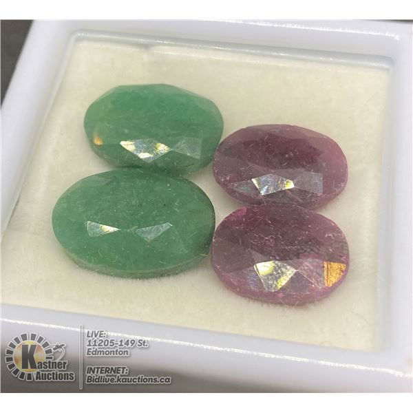 #84-RUBY + EMERALD GEMSTONES 32.85CT