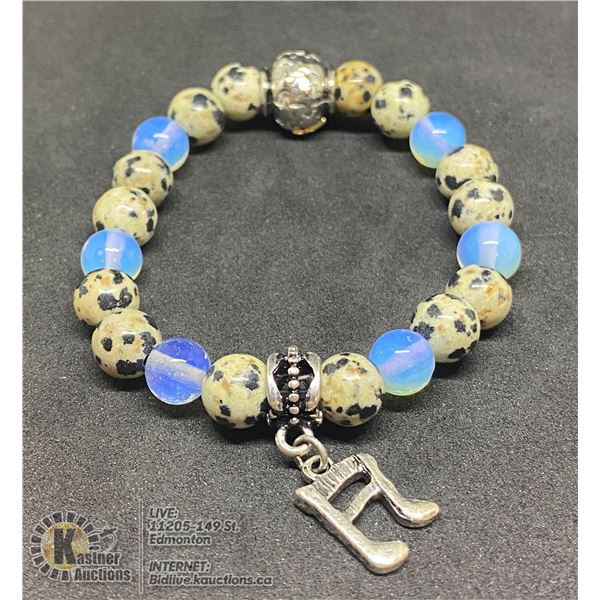 #305-SRI-LANKA MOONSTONE/SPORT JASPER BRACELET