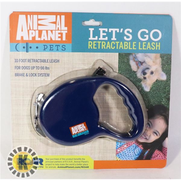 NEW ANIMAL PLANET 10' RETRACTABLE LEASH