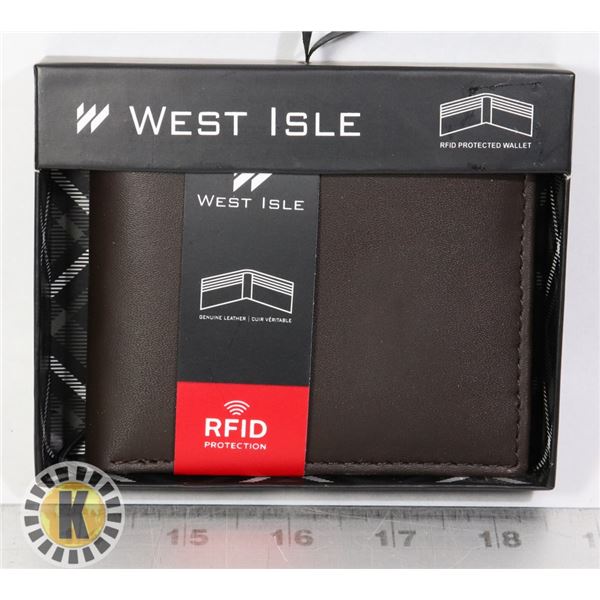 NEW MEN'S LEATHER WALLET BUILT IN RFID