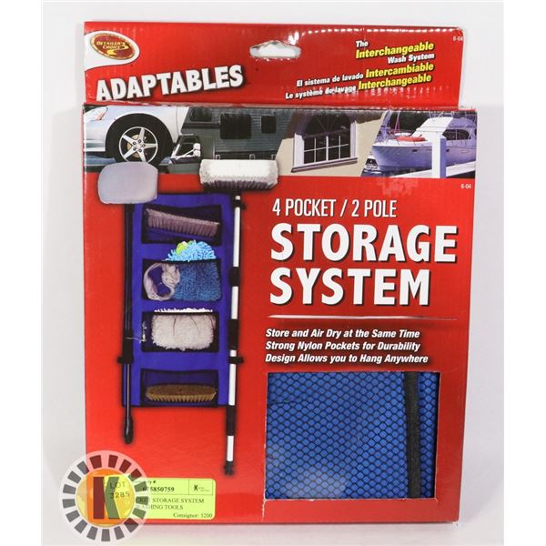 NEW 4 POCKET STORAGE SYSTEM FOR CAR WASHING TOOLS