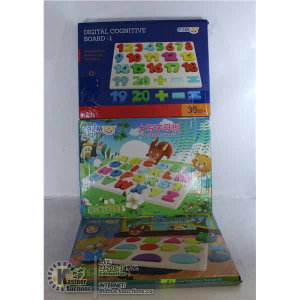 LOT OF THREE CHILDRENS LEARNING TOYS INCLUDES