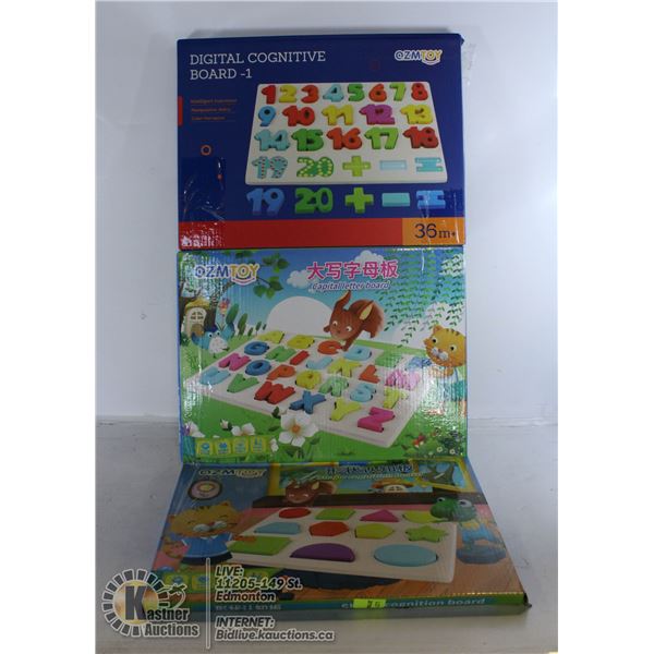 LOT OF THREE CHILDRENS LEARNING TOYS INCLUDES