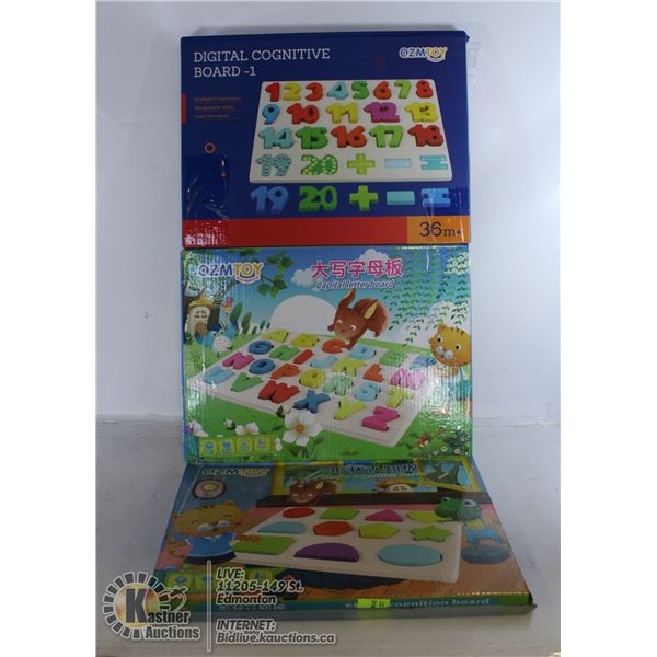 LOT OF THREE CHILDRENS LEARNING TOYS INCLUDES
