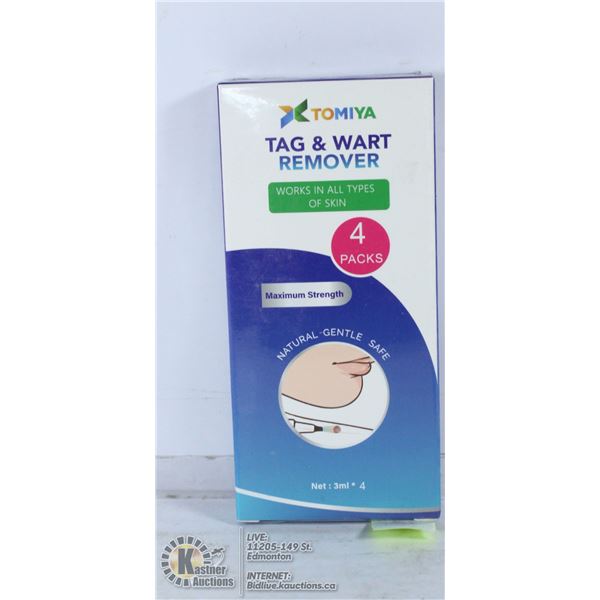 4 PACK OF TAG AND WART REMOVERS. WORKS ON ALL SKIN