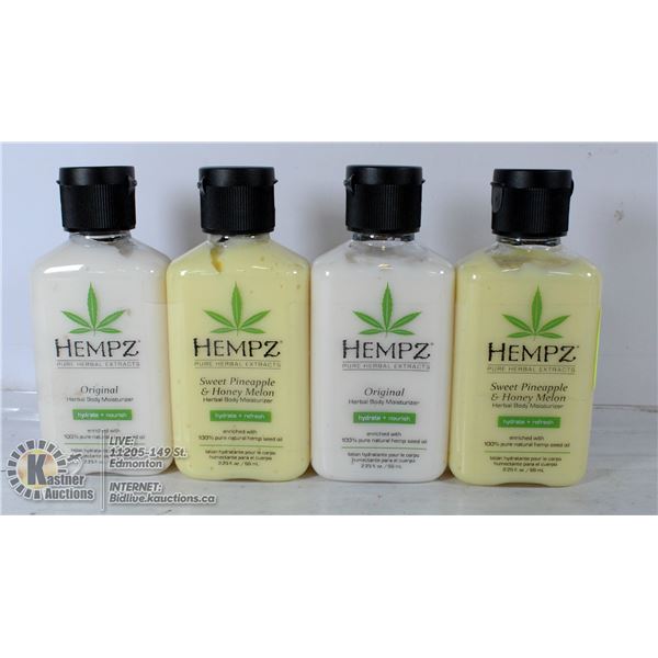 LOT OF 4 HEMPZ BODY MOISTURIZERS.