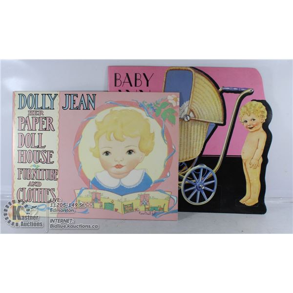 TWO VINTAGE DOLLY PLAYBOOKS WITH CUTOUT OUTFITS