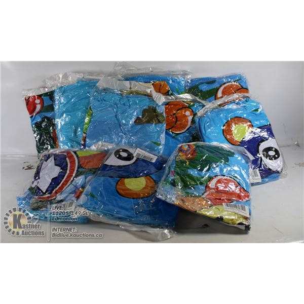 LARGE FLAT OF INFLATABLE PUNCHING BAGS FOR KIDS.
