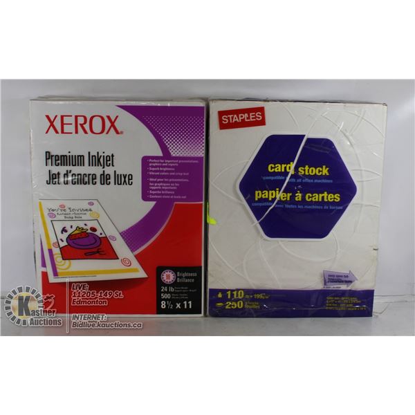 LOT OF XEROX AND HARD STOCK PAPER.