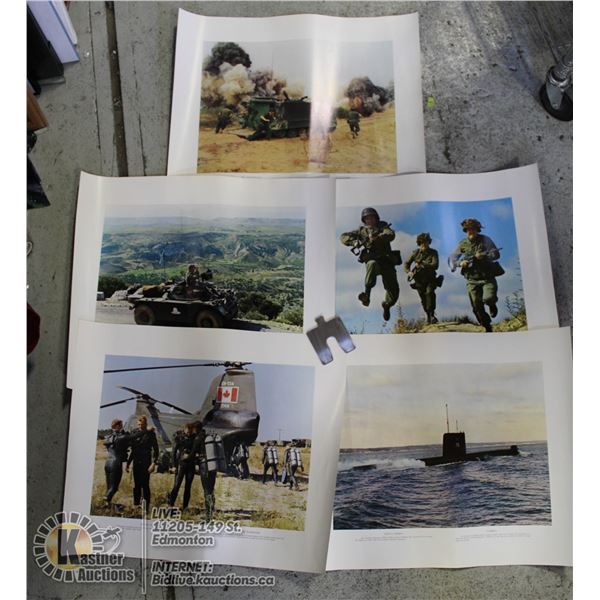 5 LARGE 1960 DEPT NATIONAL DEFENSE CANADIAN ARMED