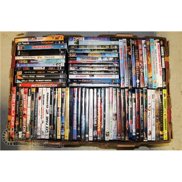 LARGE FLAT OF BLU RAY & DVDS