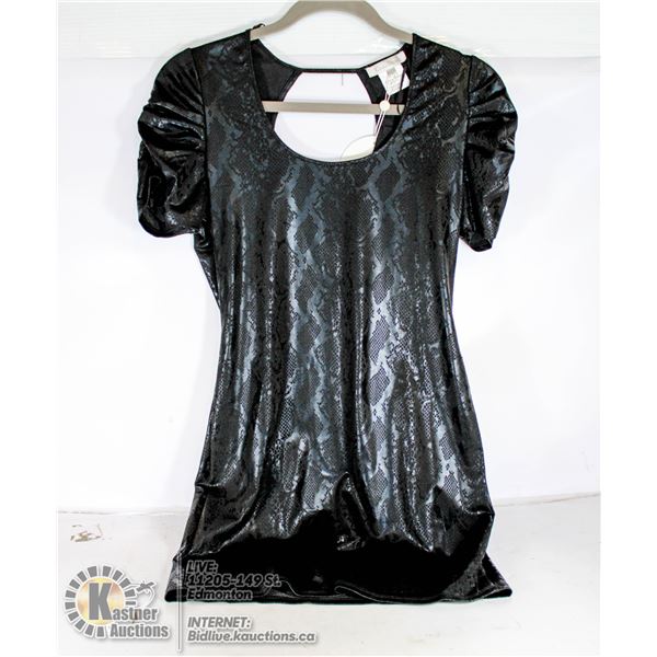 LADIES PATTERNED GLITTER PARTY DRESS MADE OF