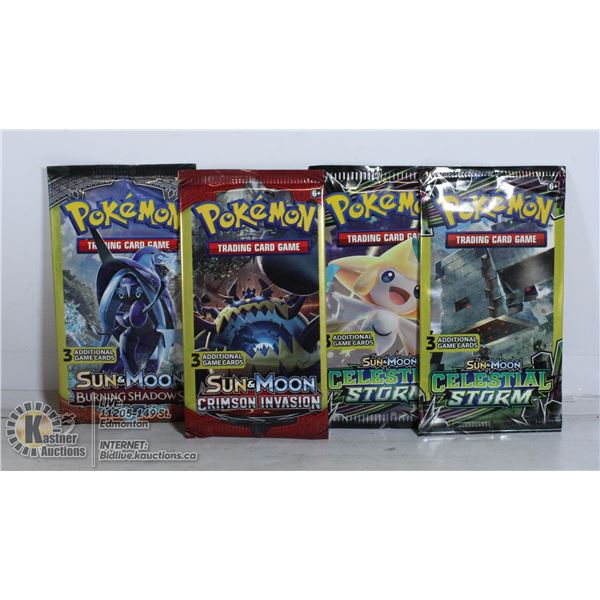 4 SEALED POKEMON BOOSTER PACKS