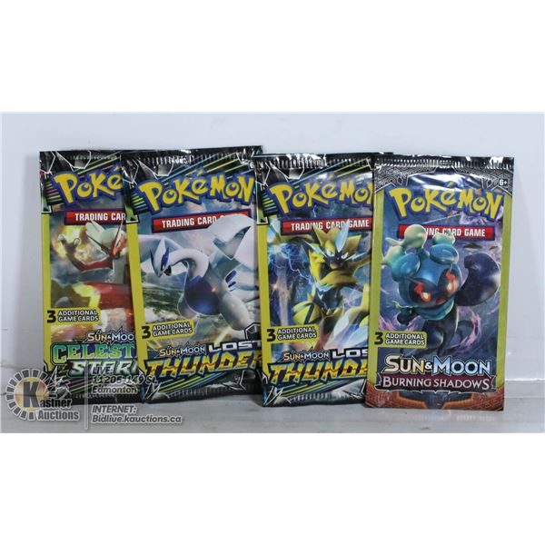 4 SEALED POKEMON BOOSTER PACKS