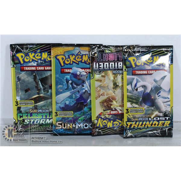 4 SEALED POKEMON BOOSTER PACKS