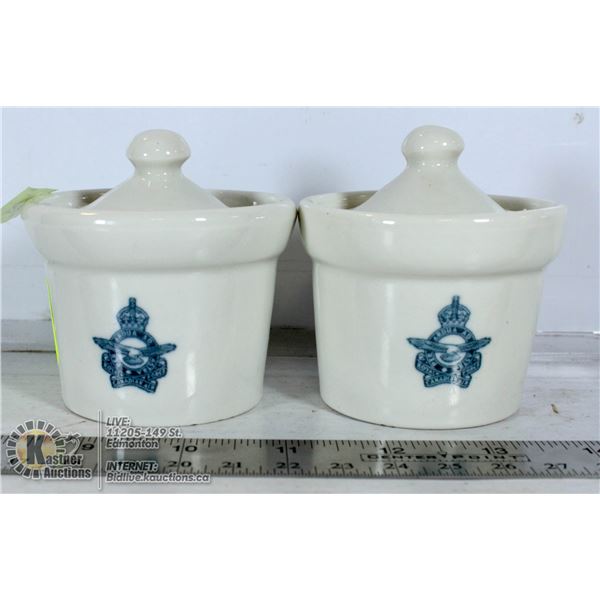 2 RCAF MEDALTA LIDDED RELISH / JAM JARS