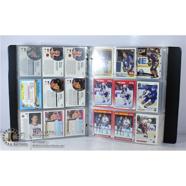 BINDER OF HOCKEY CARDS - VARIOUS YEARS AND TYPES