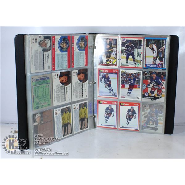 BINDER OF HOCKEY CARDS - VARIOUS YEARS AND TYPES