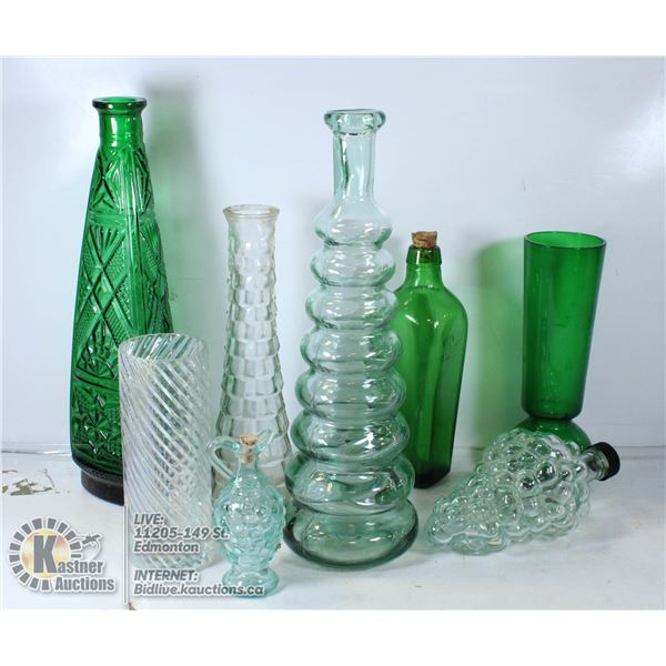 EIGHT PIECES OF UNUSUAL GLASSWARE