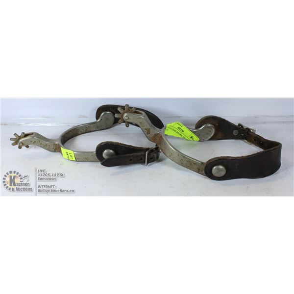 VINTAGE DARK BROWN SPURS 1950'S