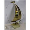 Image 1 : SIGNED FROM ART GALLERY,BRASS SAILBOAT ON MARBLE