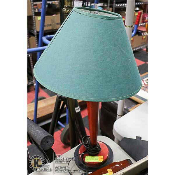 TABLE LAMP GREEN SHADE