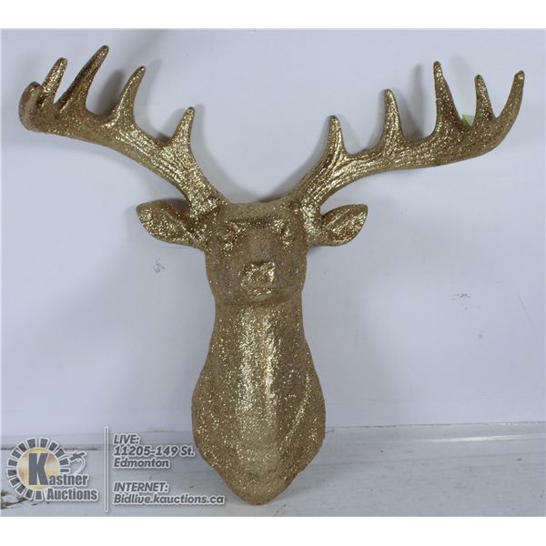 GOLD DEER HEAD SHOW HOME WALL HANGING
