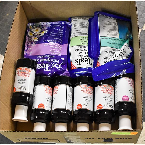 FLAT LOT OF BRAND NAME BATH PRODUCTS