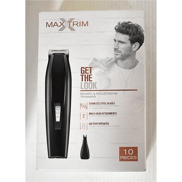 MAX TRIM 10 PIECE BEARD AND MOUSTACHE TRIMMER