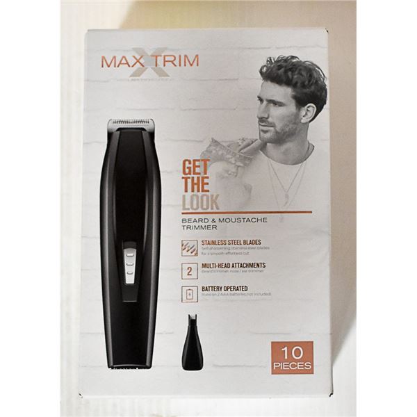 MAX TRIM 10 PIECE BEARD AND MOUSTACHE TRIMMER