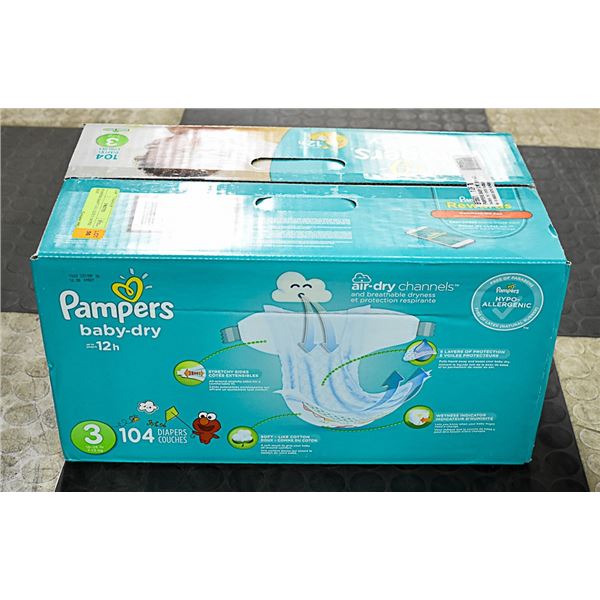 PAMPERS BABY-DRY SIZE 3 104 PER BOX