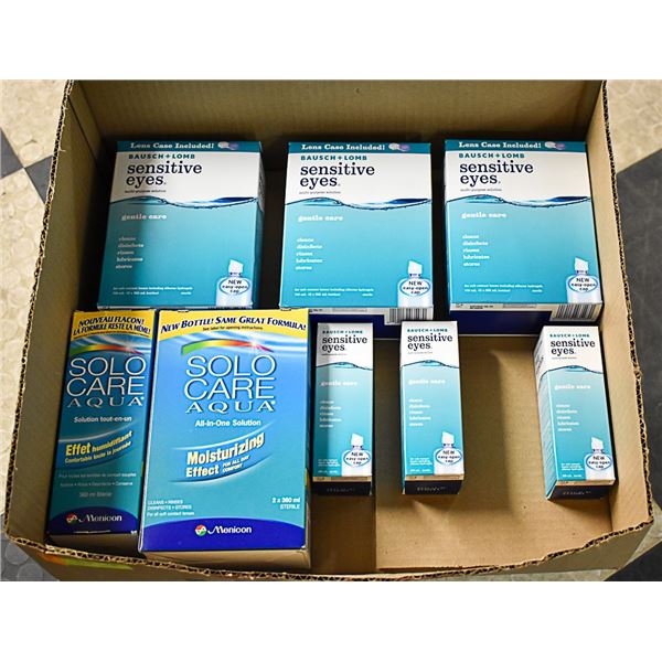 FLAT LOT OF BRAND NAME EYE CARE PRODUCTS