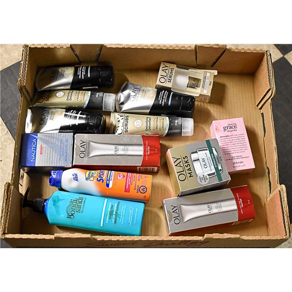 FLAT LOT OF BRAND NAME SKIN CARE PRODUCTS