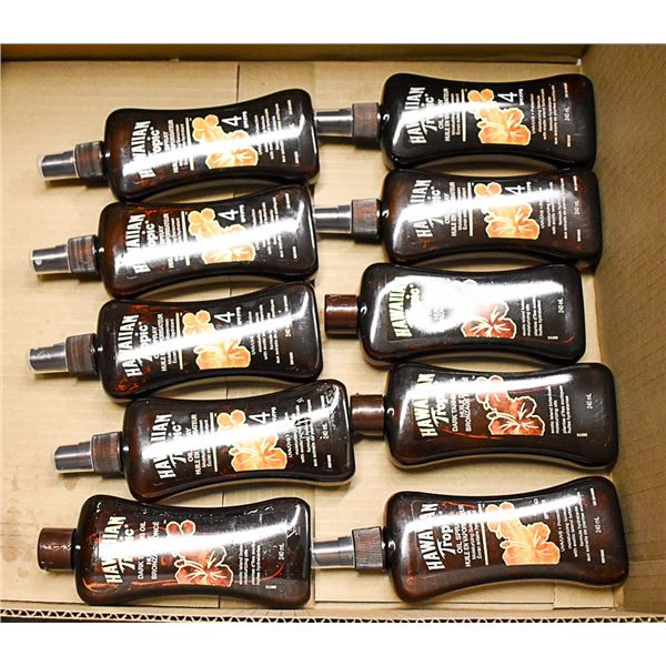 FLAT LOT OF HAWAIIAN TROPIC TANNING OIL AND SPRAY