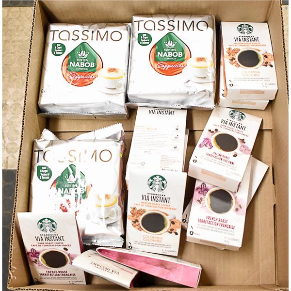 FLAT LOT OF BRAND NAME COFFEE PRODUCTS