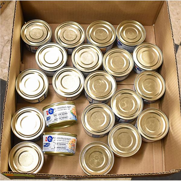 FLAT LOT OF PINK SALMON CANS
