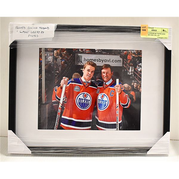 FRAMED CONNOR MCDAVID AND WAYNE GRETZKY PHOTO
