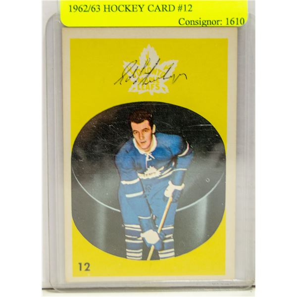 ED LITZENBERGER  PARKHURST 1962/63 HOCKEY CARD #12
