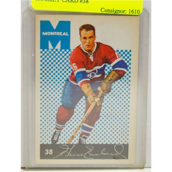HENRI RICHARD PARKHURST 1962/63 HOCKEY CARD #38