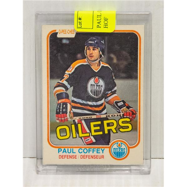 PAUL COFFEY ROOKIE CARD OILERS HOF