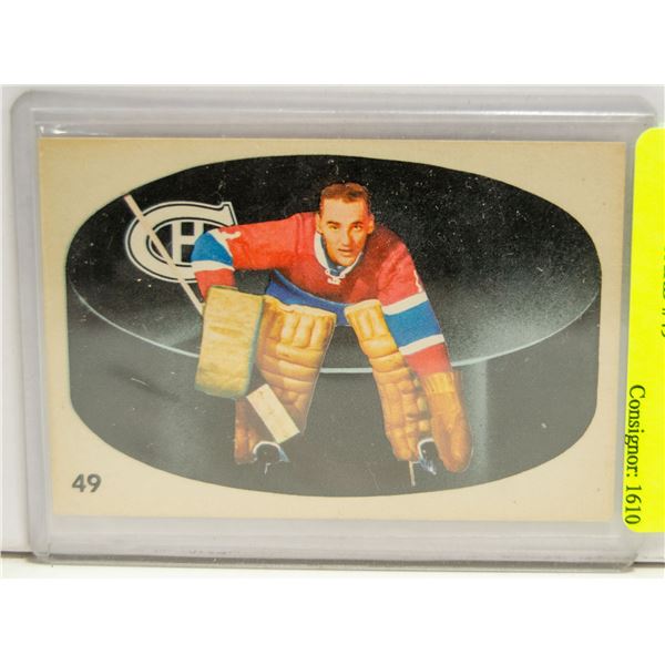 JAQUES PLANTE PARKHURST 1962/63 HOCKEY CARD #49