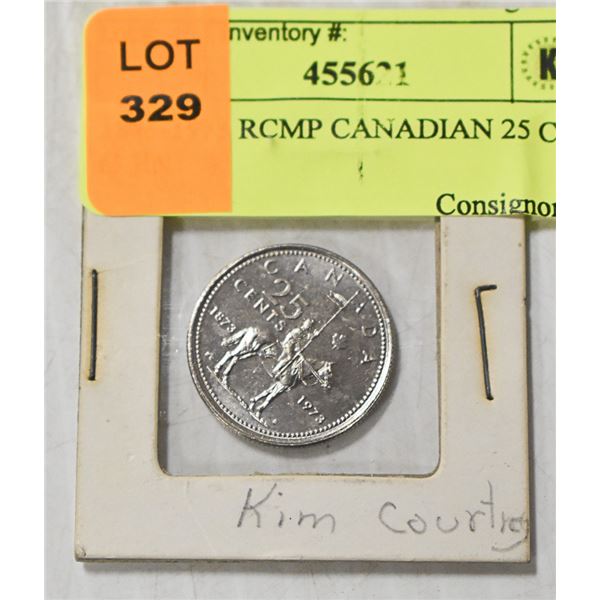 1873-1973 RCMP CANADIAN 25 CENT COIN