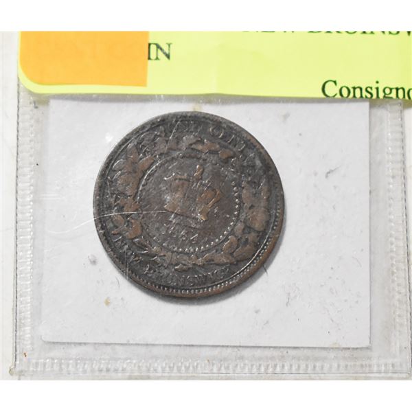 1864 VICTORIAN NEW BRUINSWICK 1 CENT COIN