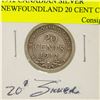 Image 1 : 1912 CANADIAN SILVER NEWFOUNDLAND 20 CENT COIN