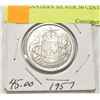 Image 1 : 1957 CANADIAN SILVER 50 CENT COIN