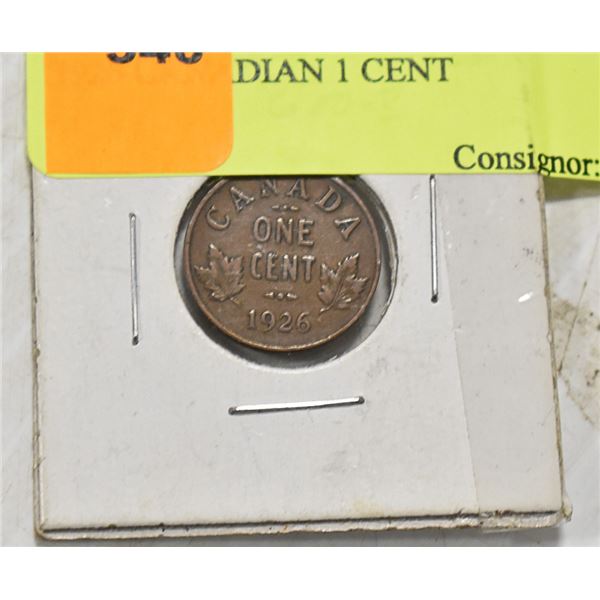 1926 CANADIAN 1 CENT