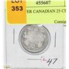 Image 1 : 1914 SILVER CANADIAN 25 CENT COIN