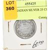 Image 1 : 1921 CANADIAN SILVER 25 CENT COIN