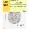 Image 1 : 1934 SILVER CANADIAN 25 CENT COIN